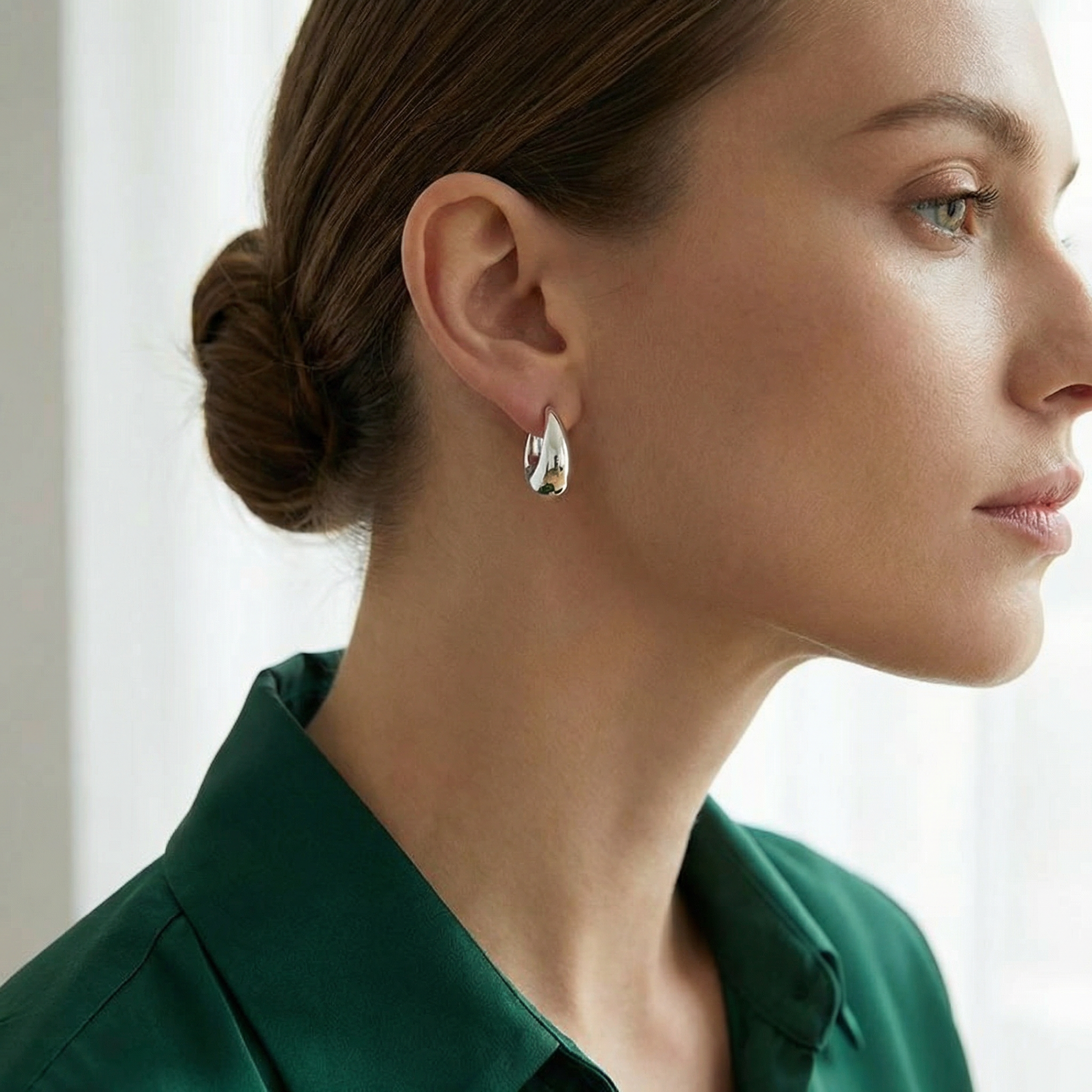 Noelle — Bold Silver Hoop Earrings