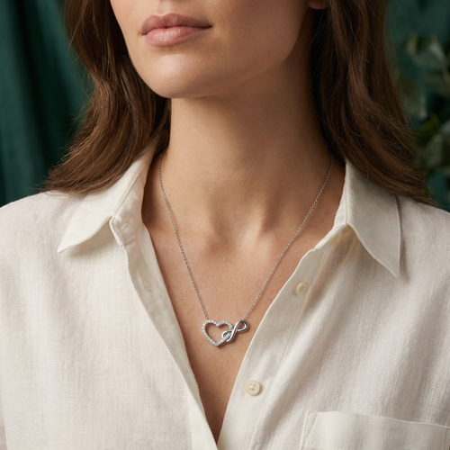 Amour — Infinity Heart Silver Necklace