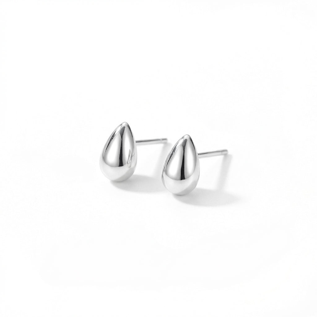 Celestine — Teardrop Silver Studs