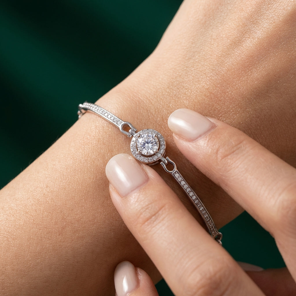 Solene — Halo Zircon Bracelet