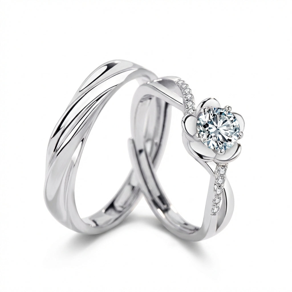 Seraphine — Floral Zirconia Open Ring