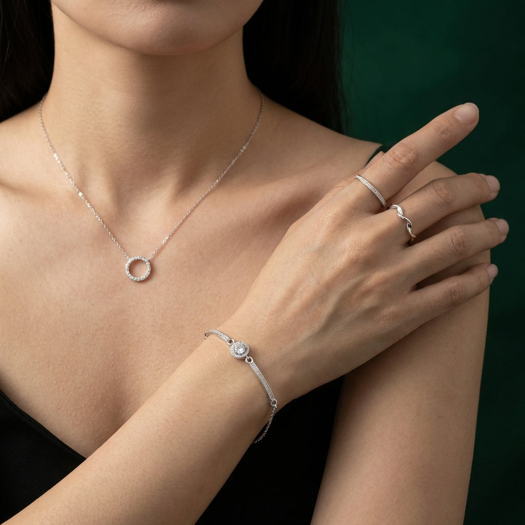 Solene — Halo Zircon Bracelet