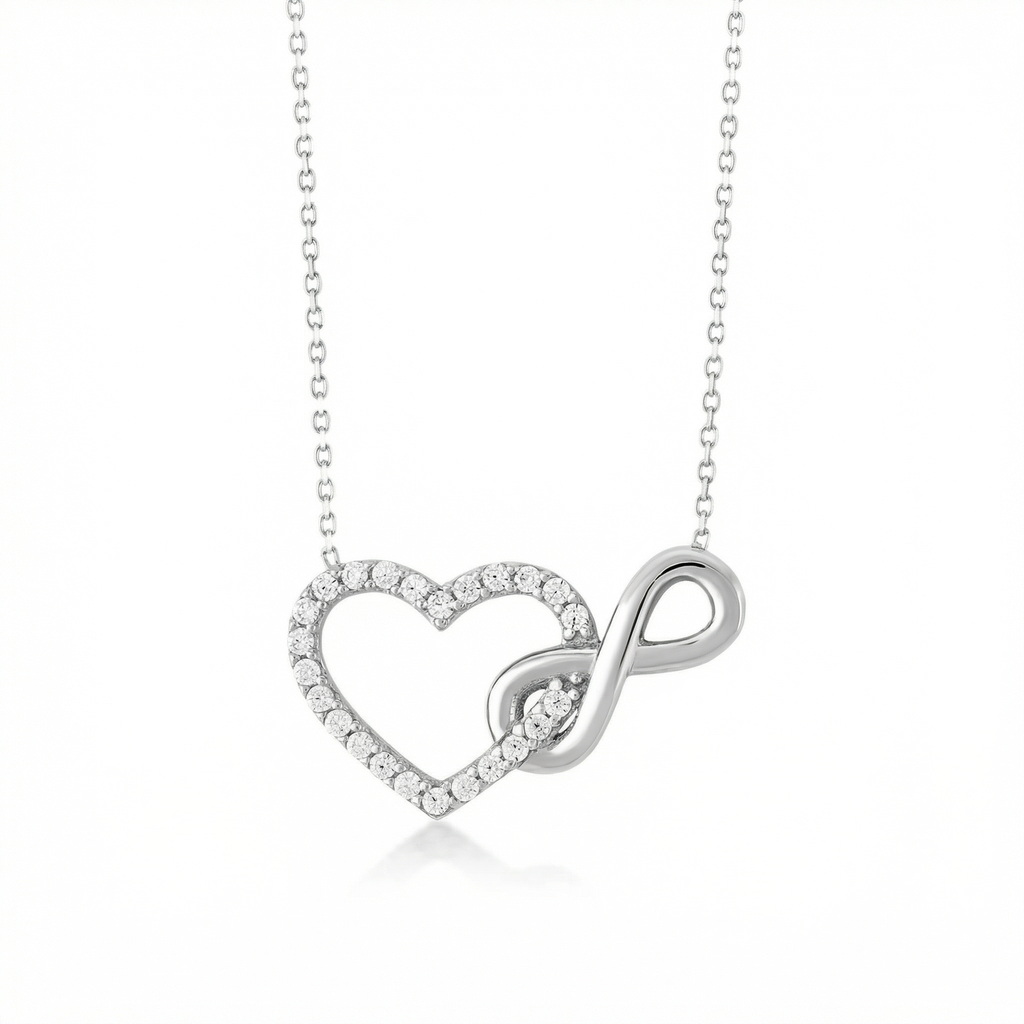 Amour — Infinity Heart Silver Necklace