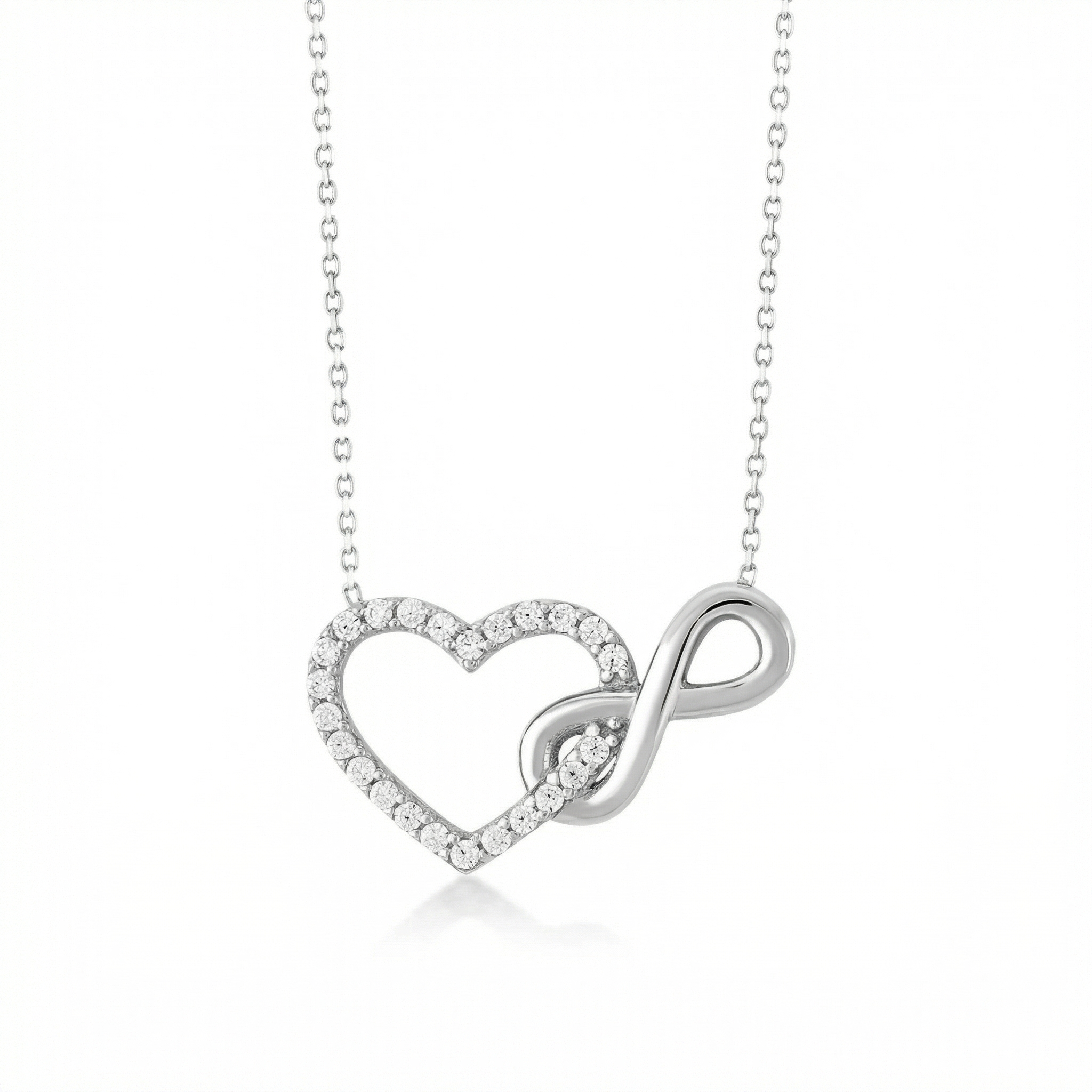 Amour — Infinity Heart Silver Necklace