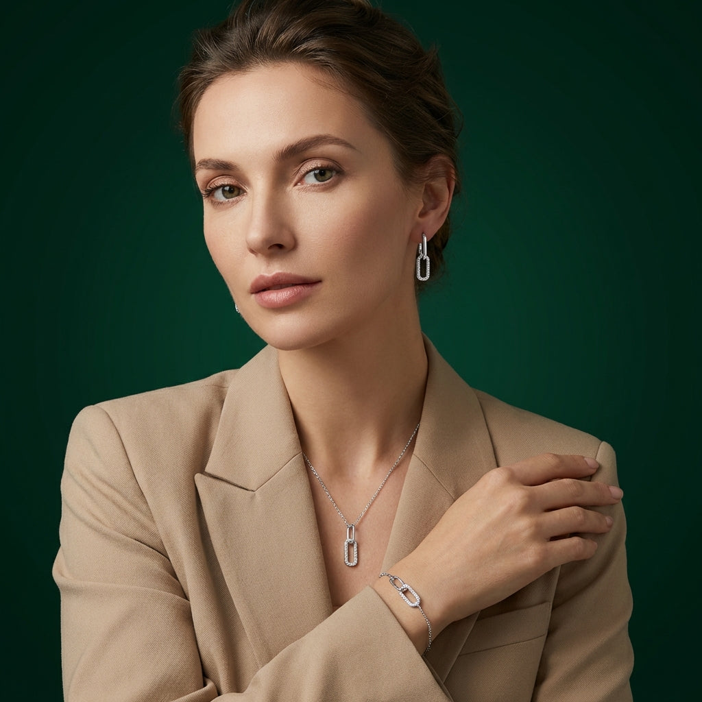 Aurelia — Pavé Link Necklace