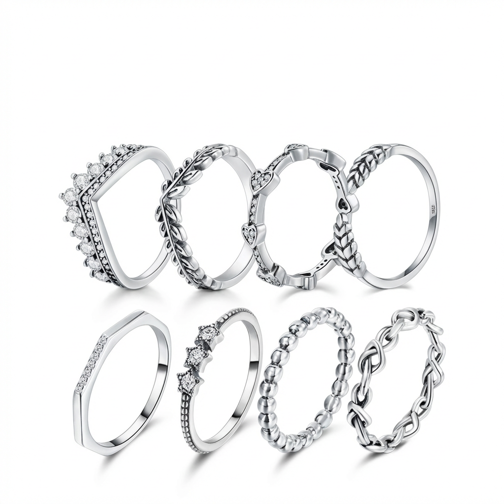 Aurielle — Silver Stacking Rings Set